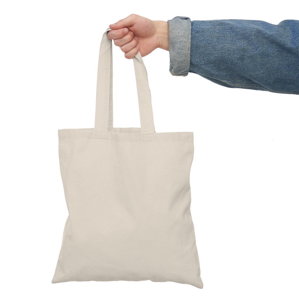 Geometric Design Canvas Cotton Tote Bag with Purse