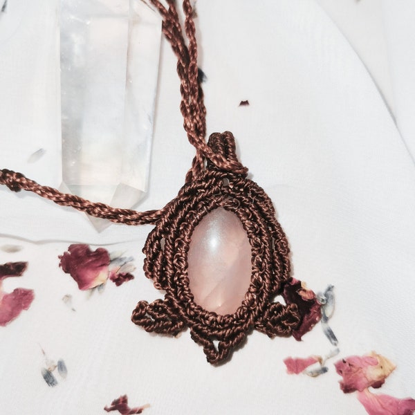 Sirius Seeds Collection - Venus Portal Necklace with Pink Quartz Crystal