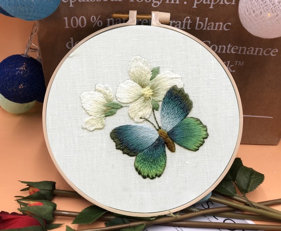 Butterfly Floral Embroidery Kit