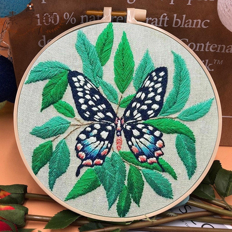 Butterfly Floral Embroidery Kit
