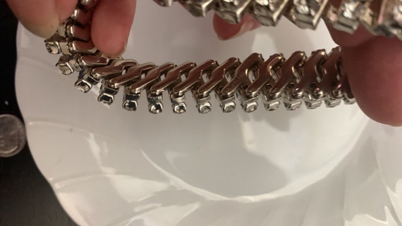 Rhinestone Necklace and Bracelet Set - image 4