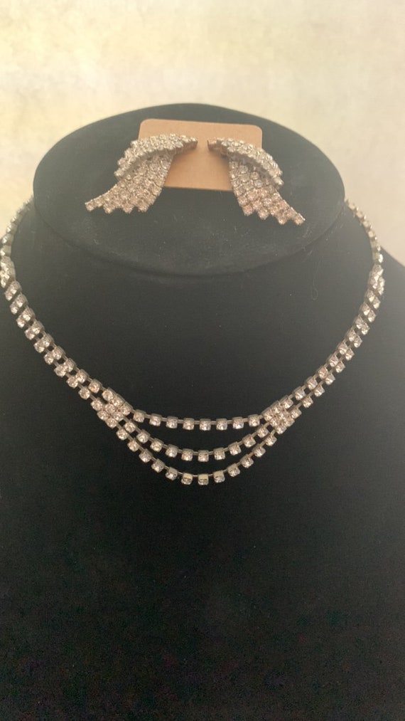 Triple Rhinestone Necklace Set