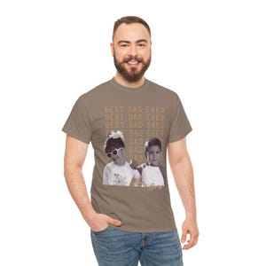 Best Dad Ever Photo Shirt, Personalized Father's Day Gift, Photo Dad Shirt, Vintage Dad Shirt, Custom Dad Tee, Dad Graphic Tee Brown Savana