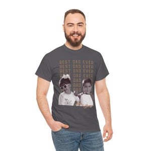 Best Dad Ever Photo Shirt, Personalized Father's Day Gift, Photo Dad Shirt, Vintage Dad Shirt, Custom Dad Tee, Dad Graphic Tee Charcoal