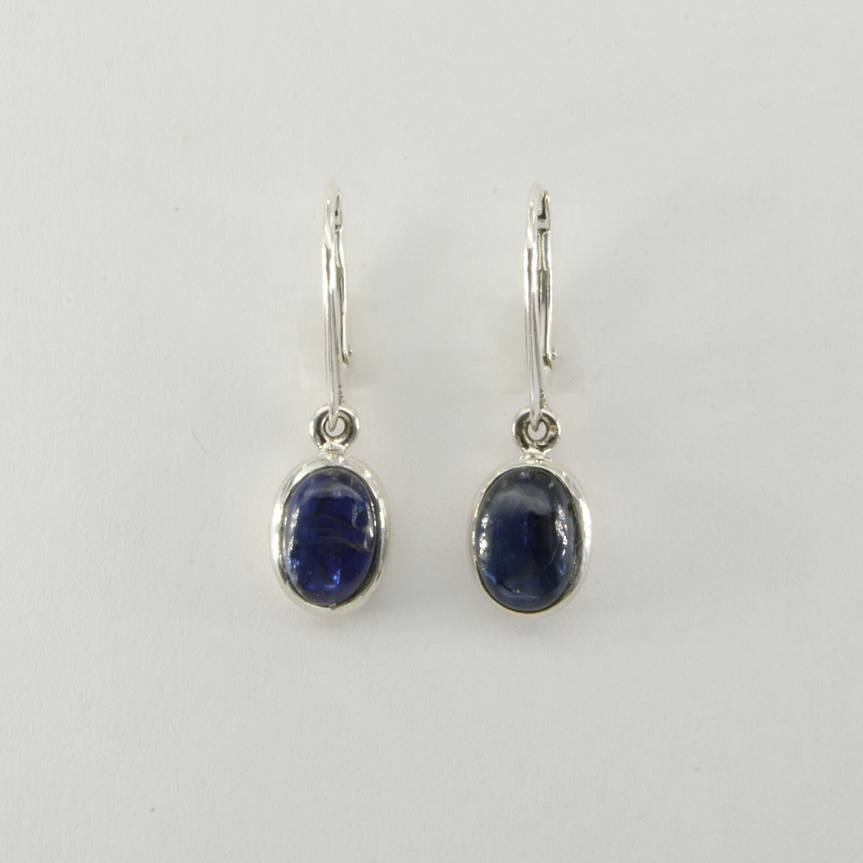 Boucles D'oreilles Clous En Argent Sterling 925 Avec Cyanite Naturelle Ovale 5x3mm - Neuf Sans Emballage