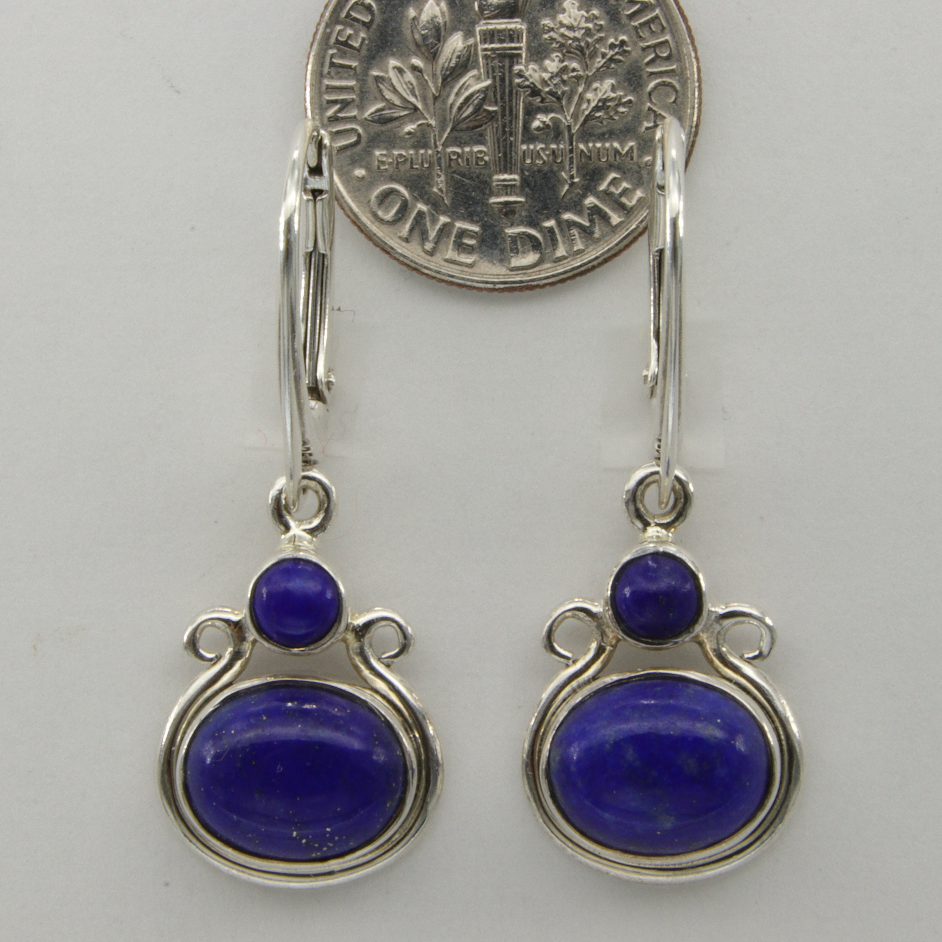 Orecchini Pendenti Con Lapislazzuli, Naturale, Blu, 12x18mm, Argento 925 - Foto 6