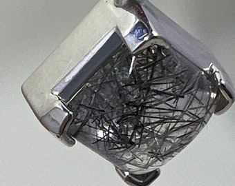 Tourmalinated Quartz Pendant in Sterling Silver