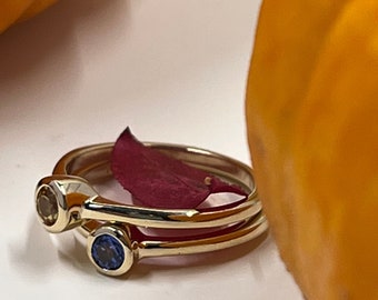 Anillos apilables oro amarillo de 14k