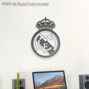 Logo du Real Madrid FC pour la découpe plasma et laser en une seule pièce - Fichiers de conception numérique DXF, SVG, Cdr, Pdf, CnC inclus