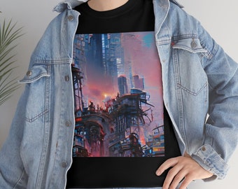 Dystopia print Katoen T-shirt
