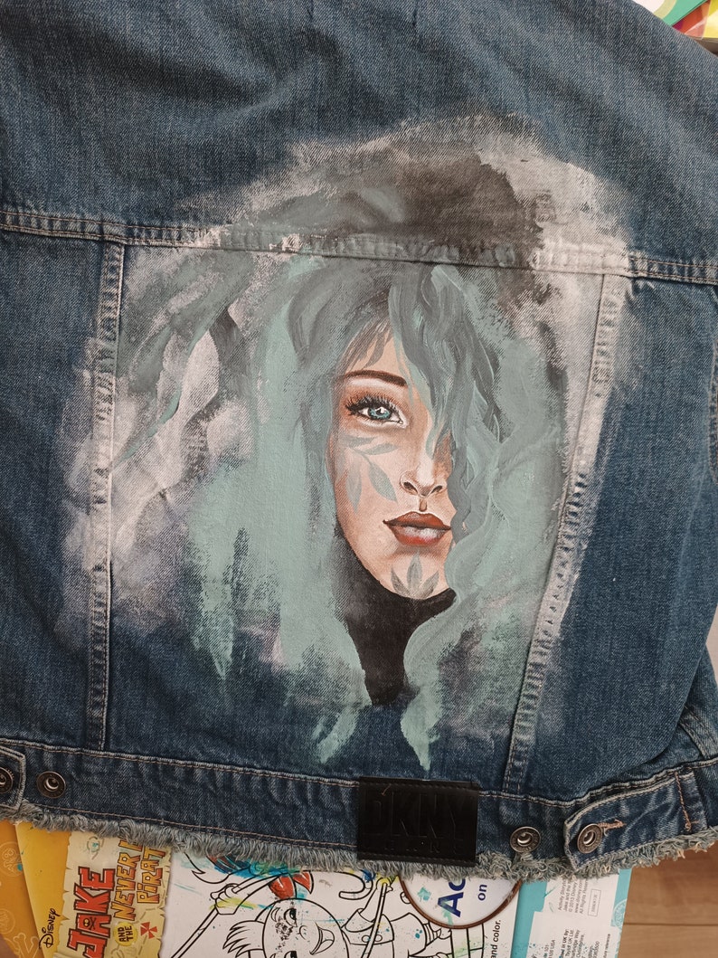 Painted Denim Jacket Hand Painted Best Gift Customized Etsy