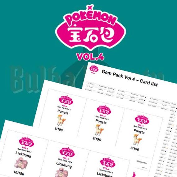 Printable Pokémon Gem Pack Vol 4 Binder Placeholders and Complete