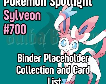 Printable Pokémon Spotlight Binder Placeholders & Tracker List - SYLVEON | Pokémon Card Binder Filler | Digital Download