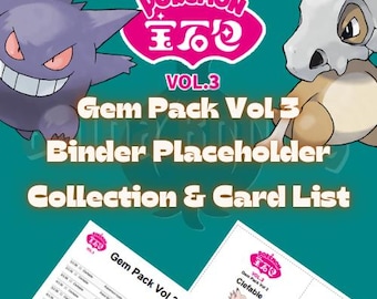 Druckbare Pokémon Gem Pack Vol 3 Platzhalter und komplette Kartenliste!