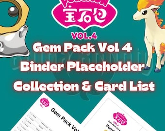 Printable Pokémon Gem Pack Vol 4 Binder Placeholders and Complete Card List!