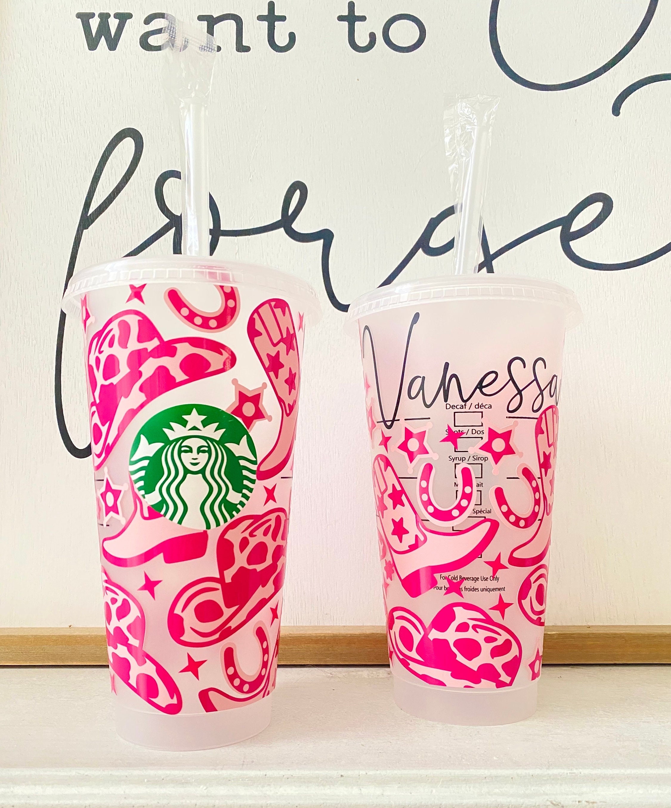 Starbucks Tumbler Checkered Cherry Blossom Pink Straw Cup Cold Water  Cup24OZ/710