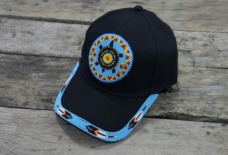 Native American Beaded Cap Beaded Baseball Cap Beaded Hat Beaded