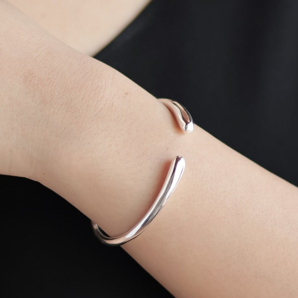 Silver Bangle Bracelet | Sterling Silver Bracelet| Open Cuff Bracelet| 925 Silver Bracelet | Minimalist Bracelet | Gift For Her|