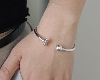 Sterling Silver Bracelet | Silver Cuff Bracelet| Silver Bracelet |Silver bangle |Open Cuff Bracelet| Geometric Bracelet| Minimalist Bracelet