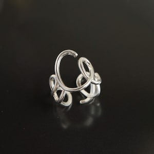 Silber Ring | Love Script Ring | Sterling Silber Ring | Liebesbrief Ring | Minimalistischer Ring | Verstellbarer Ring | Statement Ring | Geschenk für Sie