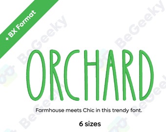 Orchard Digital Embroidery Font Alphabet | 6 sizes | Instant Download BX Font | PES + 9  formats Farmhouse Style