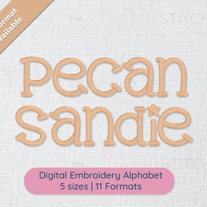 Pecan Sandie Serif Block Font  Embroidery Font Alphabet; 5 sizes, instant download BX Font | PES + 9 other formats