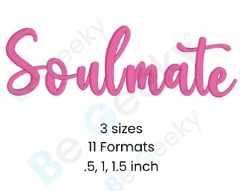 Soulmate Digital Embroidery Font Alphabet 3 sizes Instant Download BX Font | PES + 9  formats
