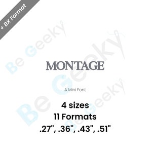 BX Font Montage Small Digital Embroidery Font A to Z,  4 sizes, instant download