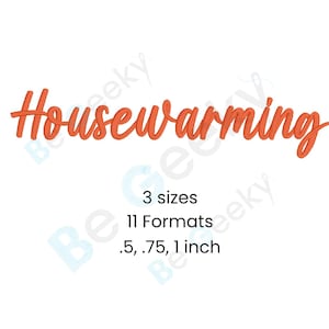 BX Font 3 Sizes Housewarming BX +PES Digital Embroidery Font A to Z, numbers, symbols