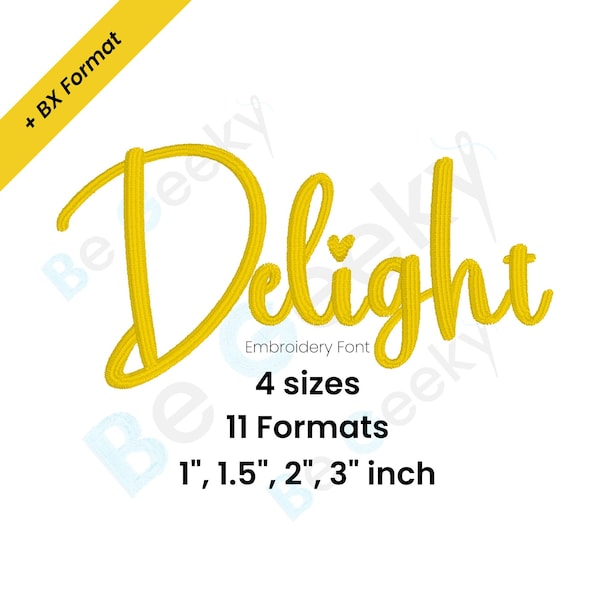 BX Font BX Font Delight Digital Embroidery Font Alphabet Instant Download, PES