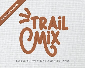 Fuente Trail Mix Retro Embroidery; 6 tamaños, descarga instantánea BX Font / PES + 9 formatos adicionales