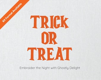 Trick or Treat Fill Stitch Digital Embroidery Font Alphabet | 7 Sizes | Instant Download BX Font | PES + 9  formats