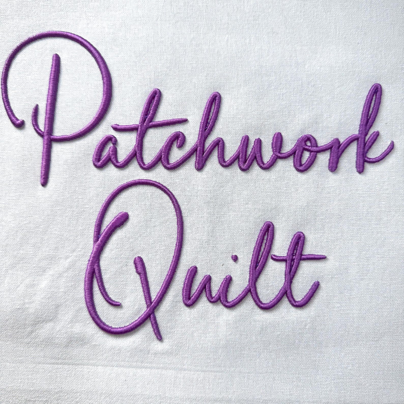 Patchwork Quilt Puff 3D Embroidery Font, Cursive Script, Machine ...