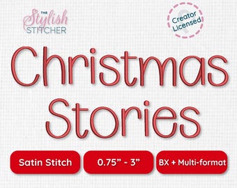 Christmas Embroidery Font, Christmas Stories Simple Kids BX Alphabet (Digital Download)