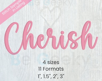 Cherish Script Digitale Stickschrift Alphabet 4 Größen Sofortiger Download dessen Schrift | PES + 9 weitere Formate