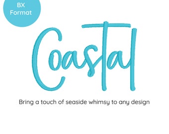 Coastal Digital Embroidery Font Alphabet; 6 sizes, Instant Download BX Font | PES + 9 other formats