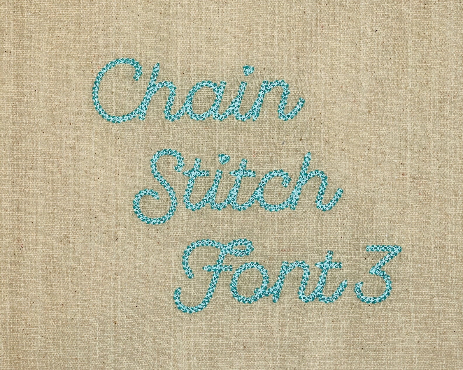 Chain Stitch Font Set 3 Cursive Embroidery Font, 7 Sizes Instant ...