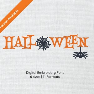 Halloween Digital Embroidery Font Alphabet | 6 Sizes | Instant Download BX Font | PES + 9  formats