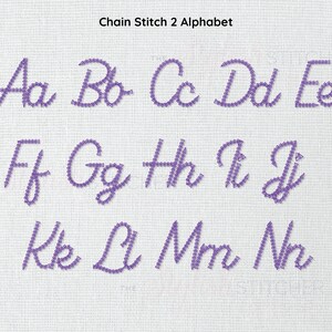 Chain Stitch Font Set 2 Cursive Embroidery Font, 7 Sizes Instant ...