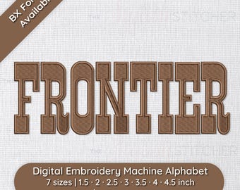 Frontier Western Embroidery Font - Instant Download Machine Embroidery Design - Rustic Western Cowboy Alphabet - BX Font, PES, DST + 8 more