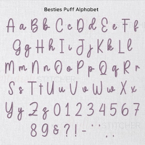 Besties 3D Puff kursivt broderitypsnitt | Maskinbroderitypsnitt för Puff Foam | 7 storlekar | BX, PES, ESA, dst, jef och fler format bild 2