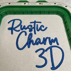 Rustic Charm 3D Puff Cursive Script Embroidery Font; 6 Sizes, Instant ...