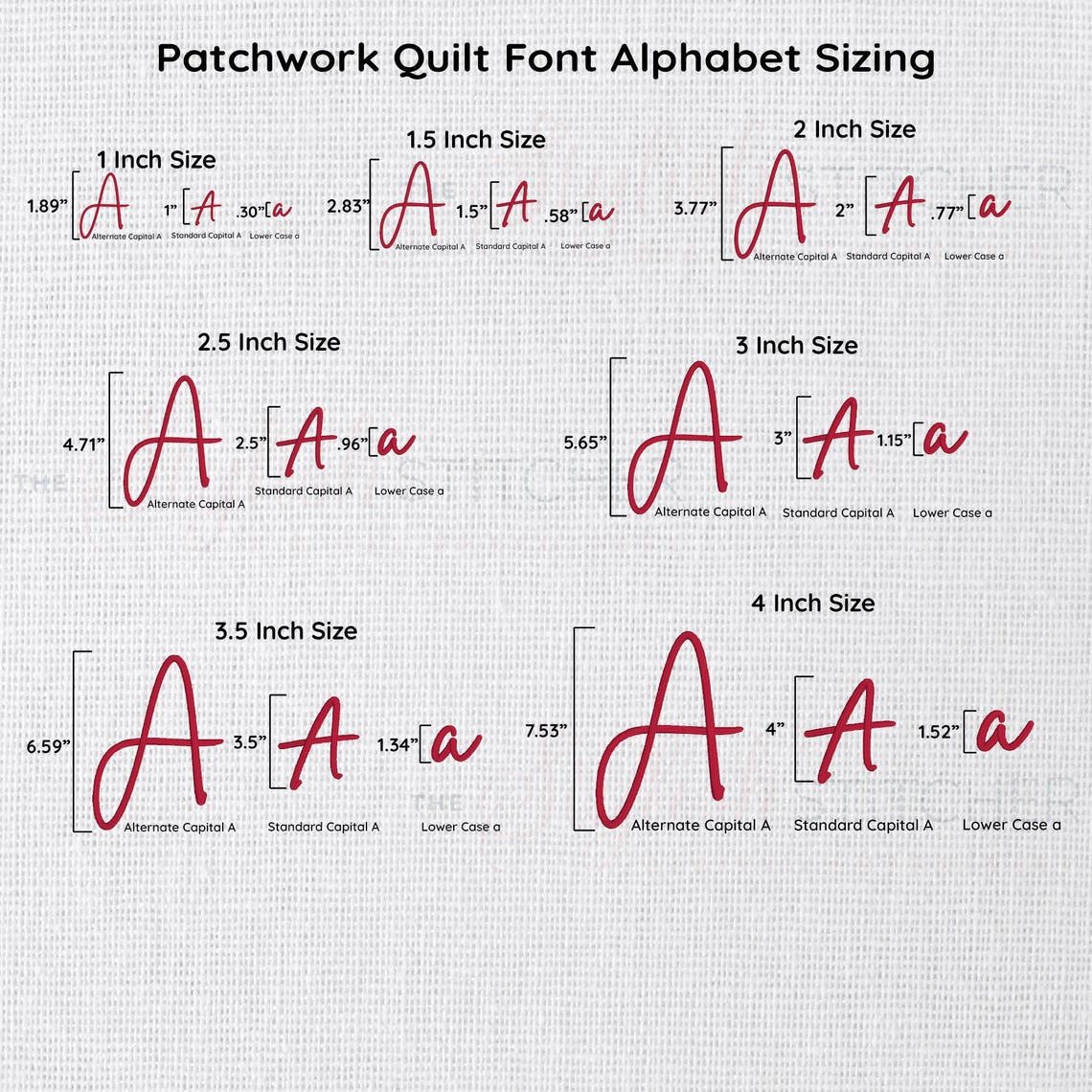 Patchwork Quilt Cursive Script Embroidery Font, Machine Alphabet With 7 ...