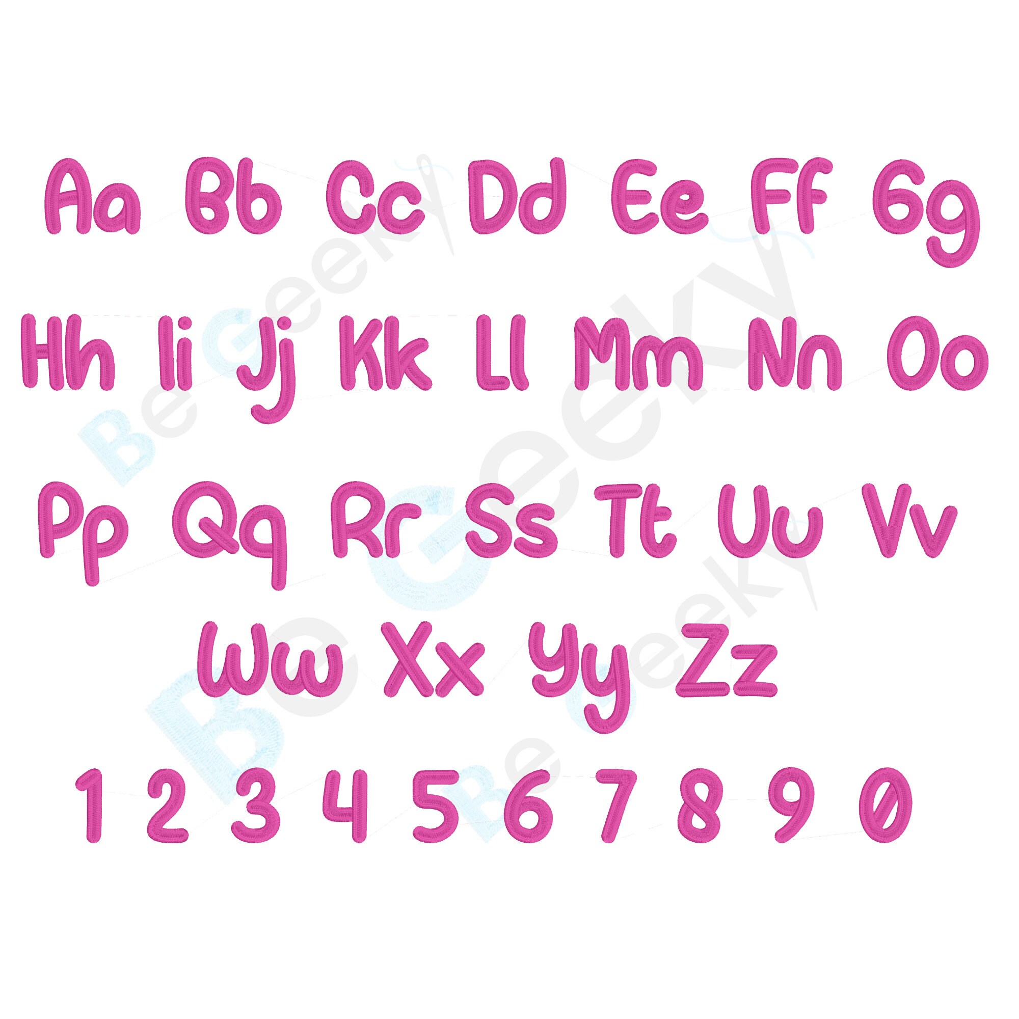 Sweet Tooth Digital Embroidery Font Alphabet, 4 Sizes, Instant Download ...