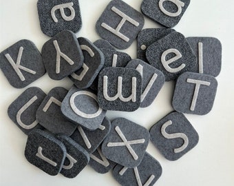 Filz doppelseitiges Alphabet / Kinderzimmer / Kinderbildung / Groß-Kleinbuchstaben / Kinderspiel / Montessori / Filzbuchstaben