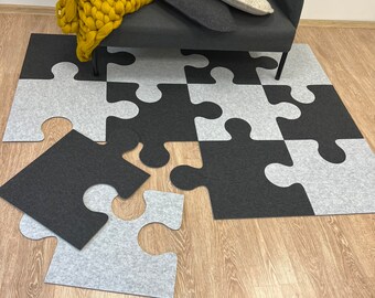 Großer Puzzle Teppich aus kombiniertem Filz