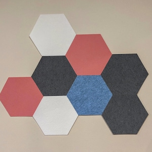 Hexagonal cell pin board from felt / Wall decor / Felt wall panel