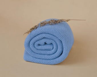 Knitted Merino Wool Baby Blanket: Organic Nursery Throw (35.43in)