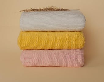 100% merino wool blanket / babydecke gestrickt merino wolle / baby blanket/ wolldecke baby