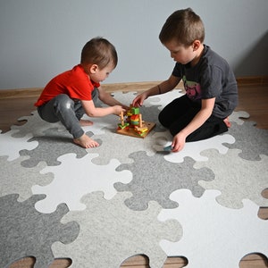 Merino Wool Puzzle playmat, Puzzle playrug, Puzzle rug, Kidsroom decor, Kinder Zimmer Teppich, puzzle spielmatte